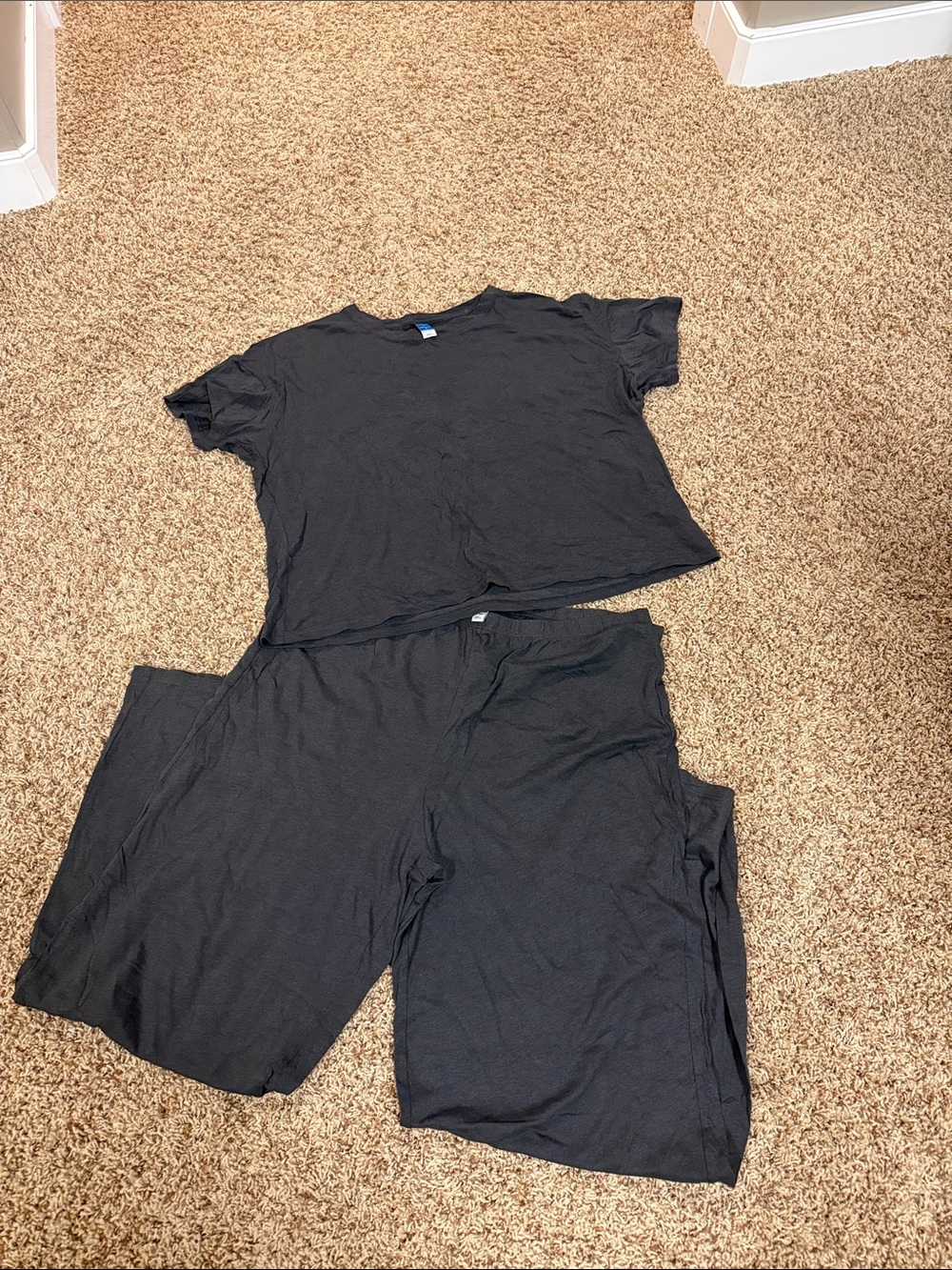Old Navy Black/Grey Short-Sleeve Pajama Set